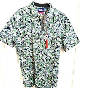 Billy London Men's Tropical Print Shirt - Green